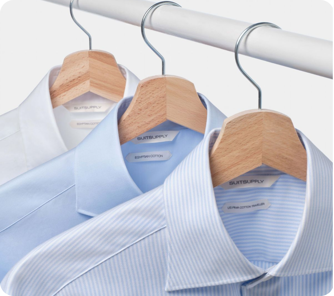 Shirts on hangers